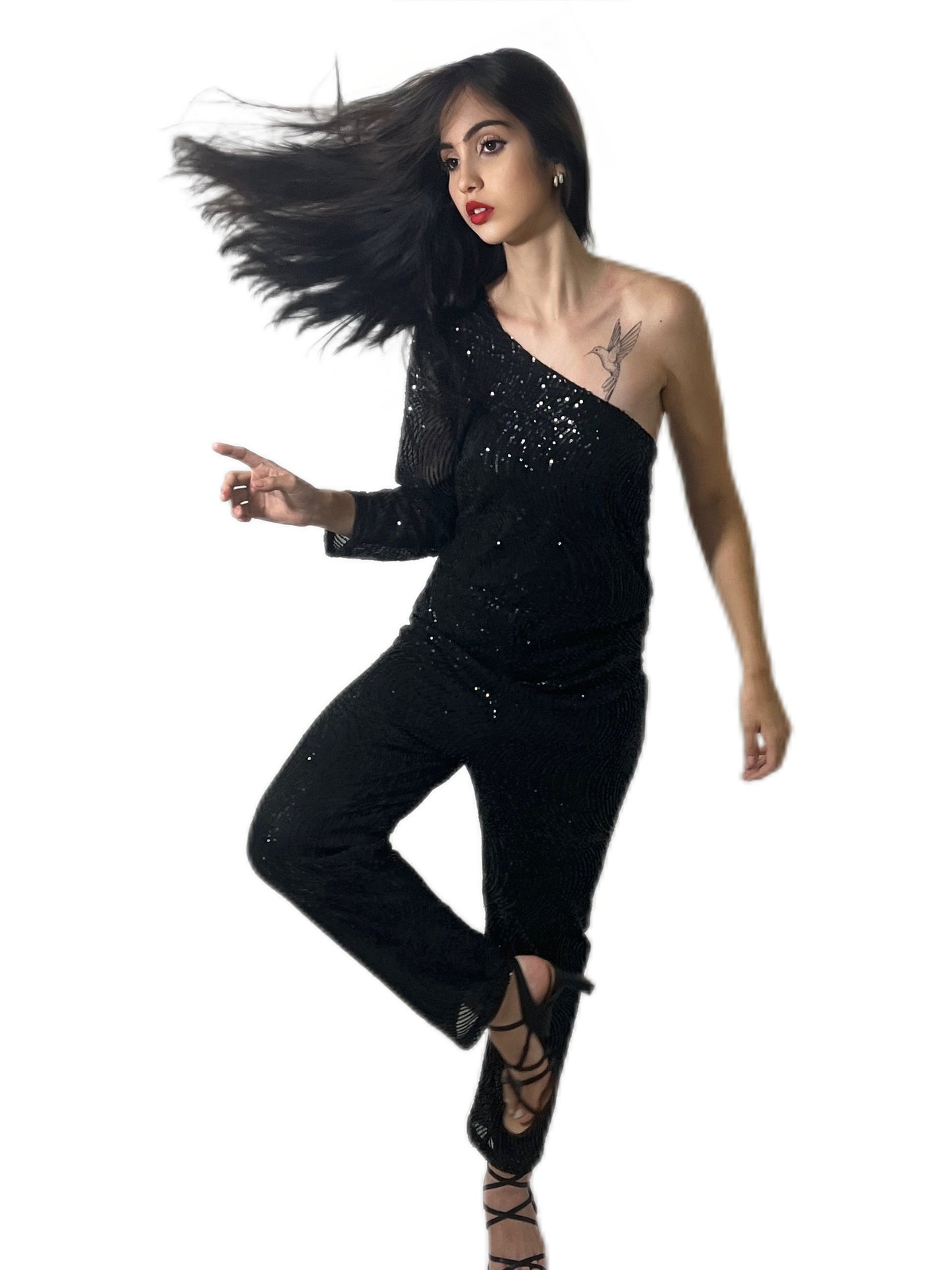 Shoulder less Sequin Jumpsuit