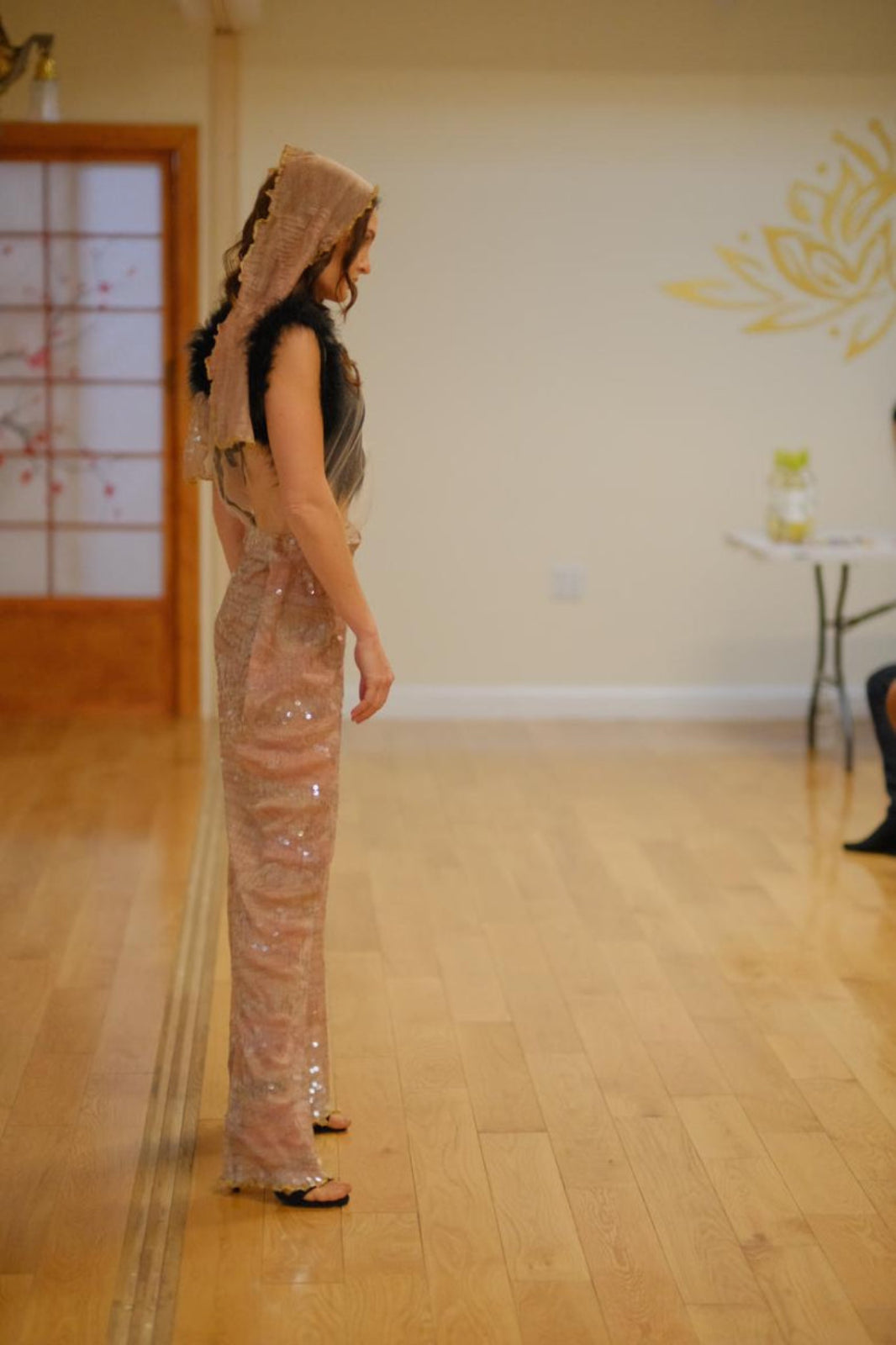 Fashionable Jumpsuit + Fluffy Black Top