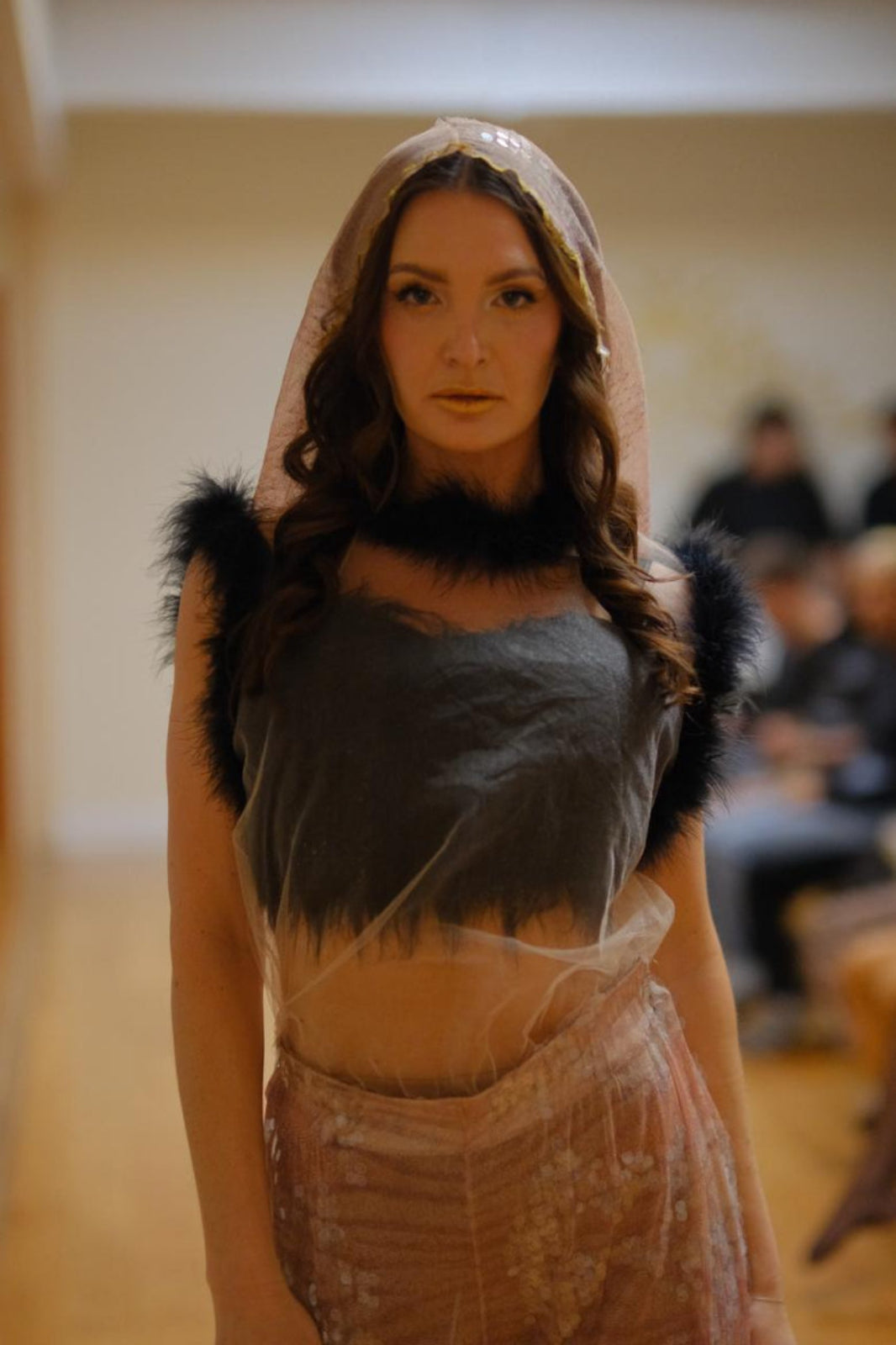 Fashionable Jumpsuit + Fluffy Black Top