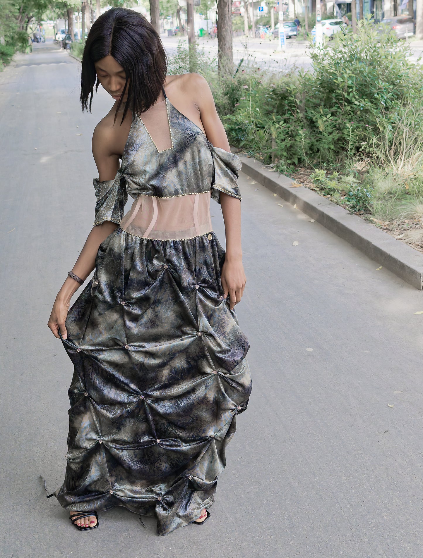 Gorgeous Dress with stones embroidered