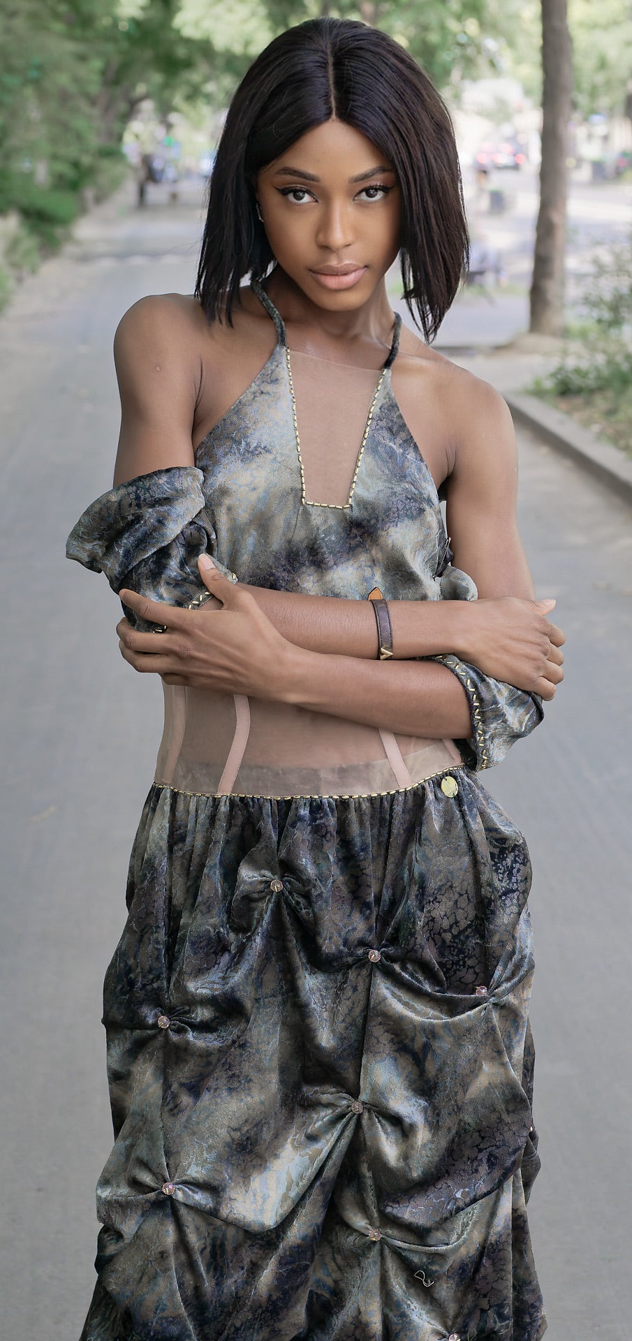 Gorgeous Dress with stones embroidered