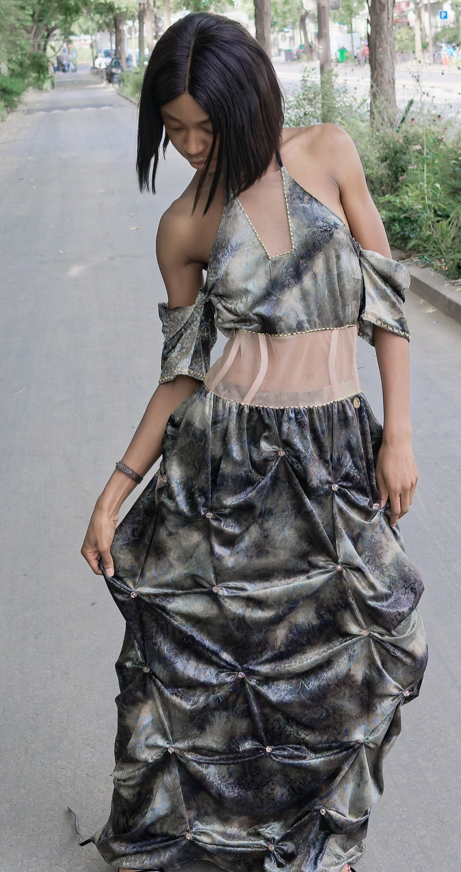 Gorgeous Dress with stones embroidered