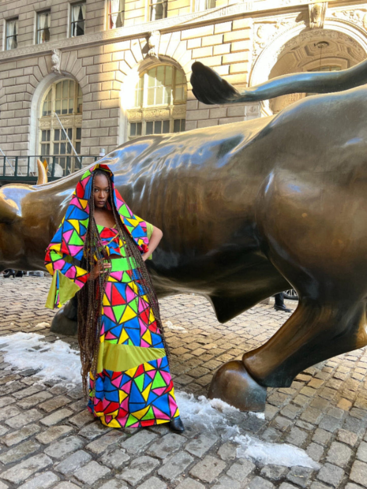 African Set Long Skirt+ Blouse + Scarf